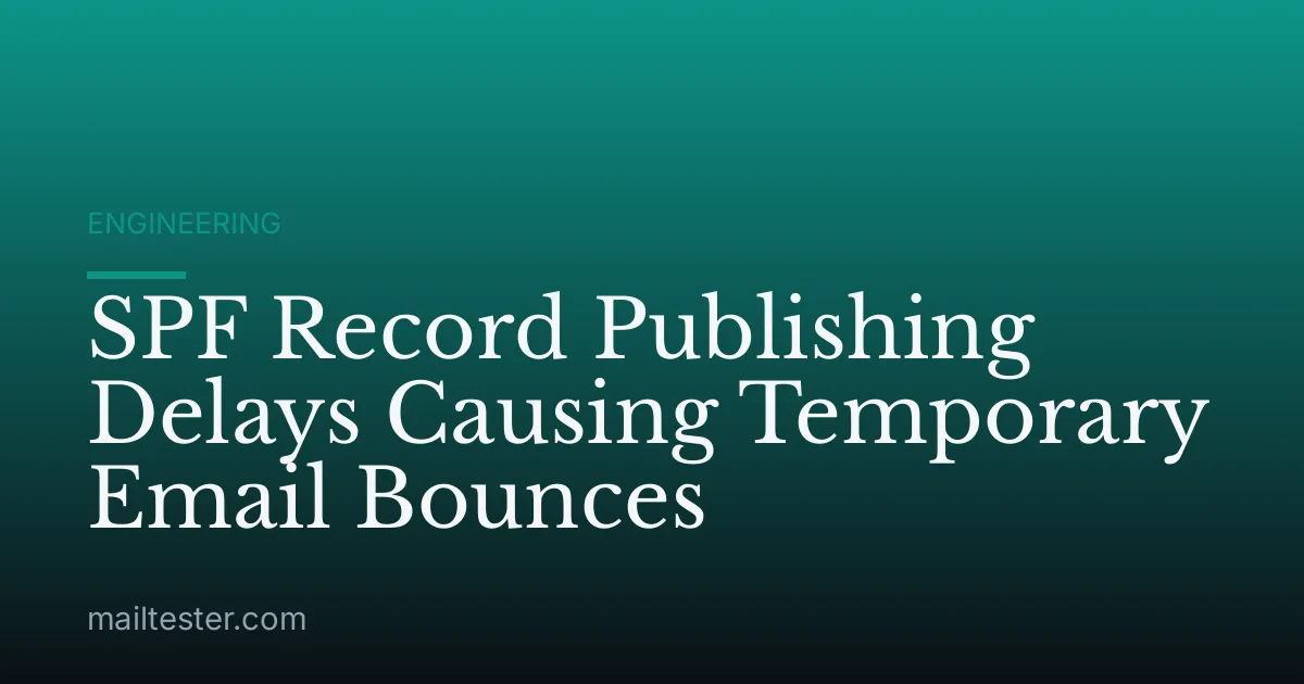 SPF Record Publishing Delays Causing Temporary Email Bounces