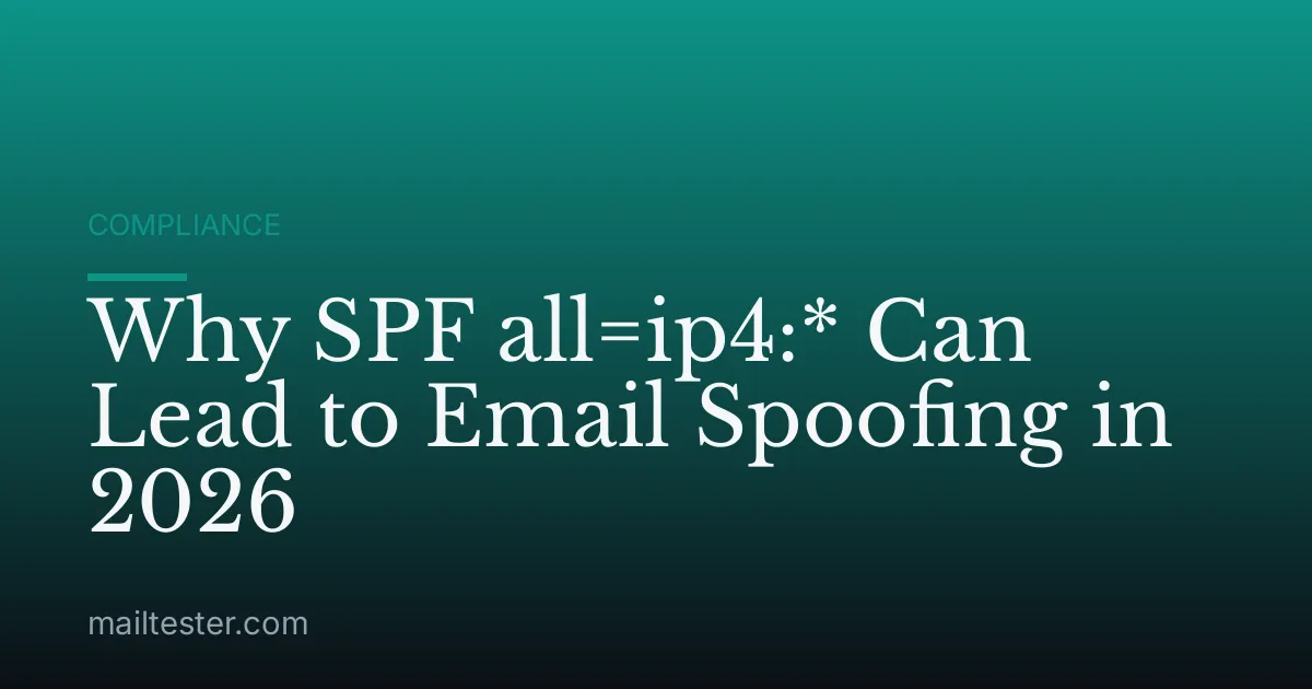 Why SPF all=ip4:* Can Lead to Email Spoofing in 2026