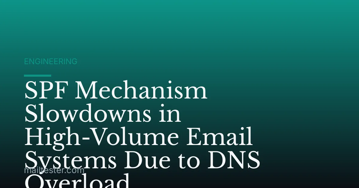 SPF Mechanism Slowdowns in High-Volume Email Systems Due to DNS Overload