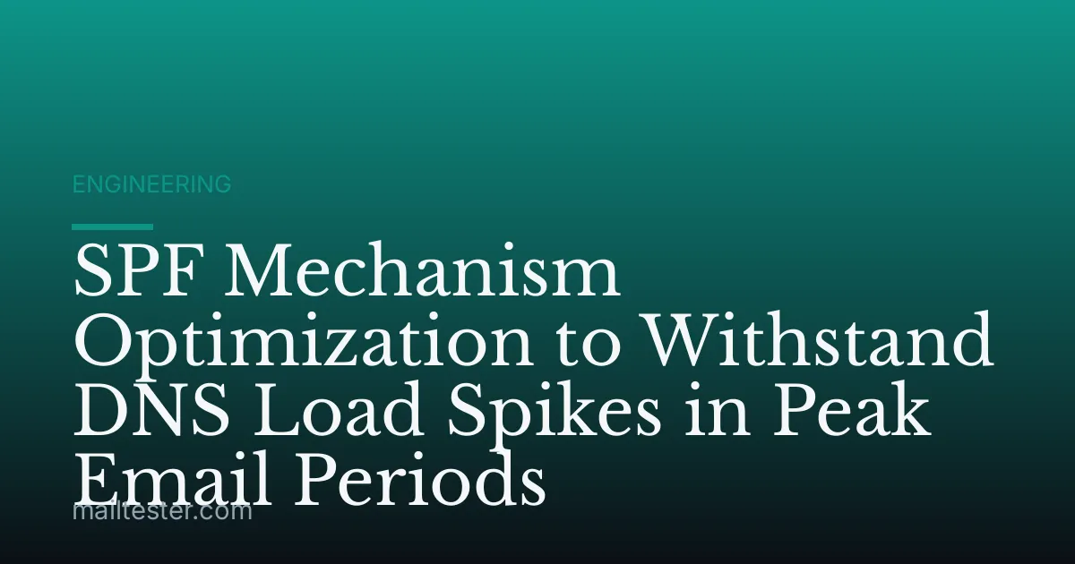 SPF Mechanism Optimization to Withstand DNS Load Spikes in Peak Email Periods
