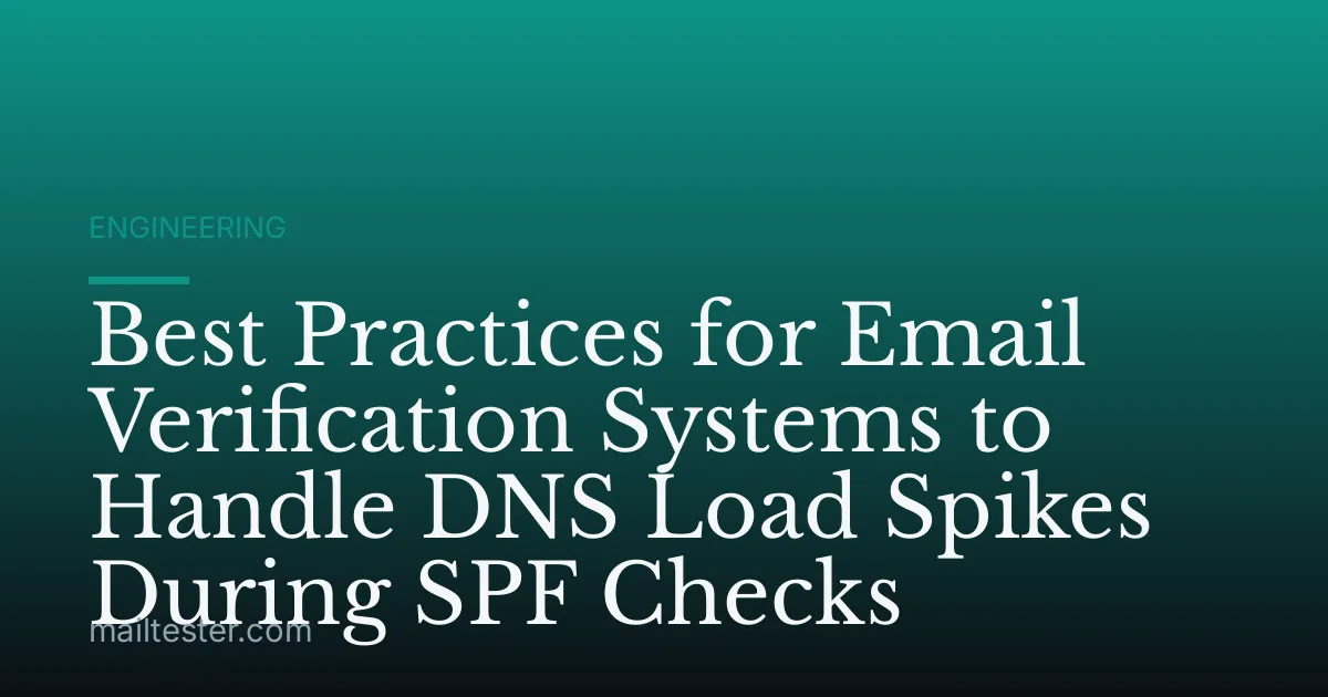 Best Practices for Email Verification Systems to Handle DNS Load Spikes During SPF Checks