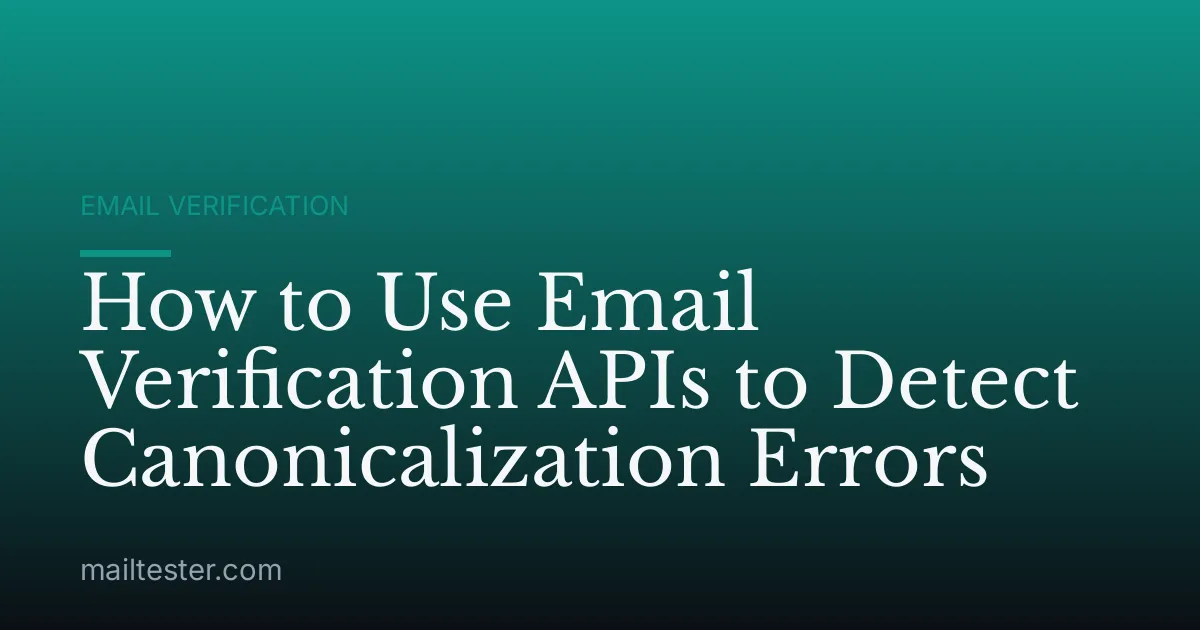 How to Use Email Verification APIs to Detect Canonicalization Errors