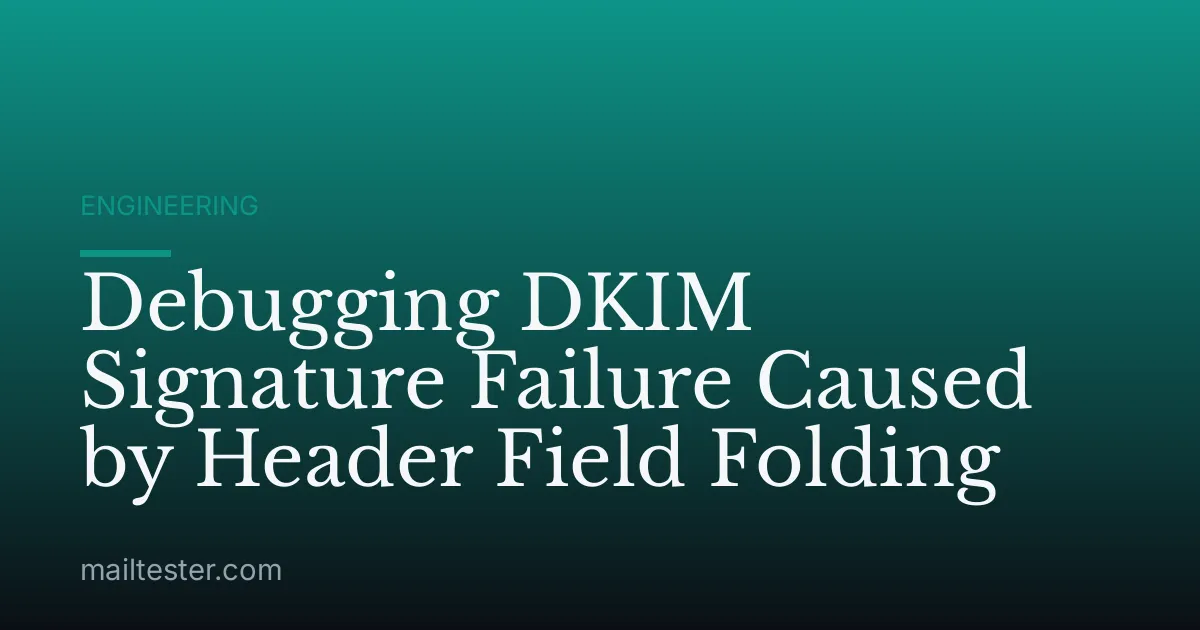Debugging DKIM Signature Failure Caused by Header Field Folding