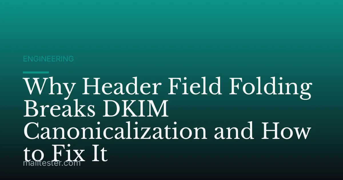 Why Header Field Folding Breaks DKIM Canonicalization and How to Fix It