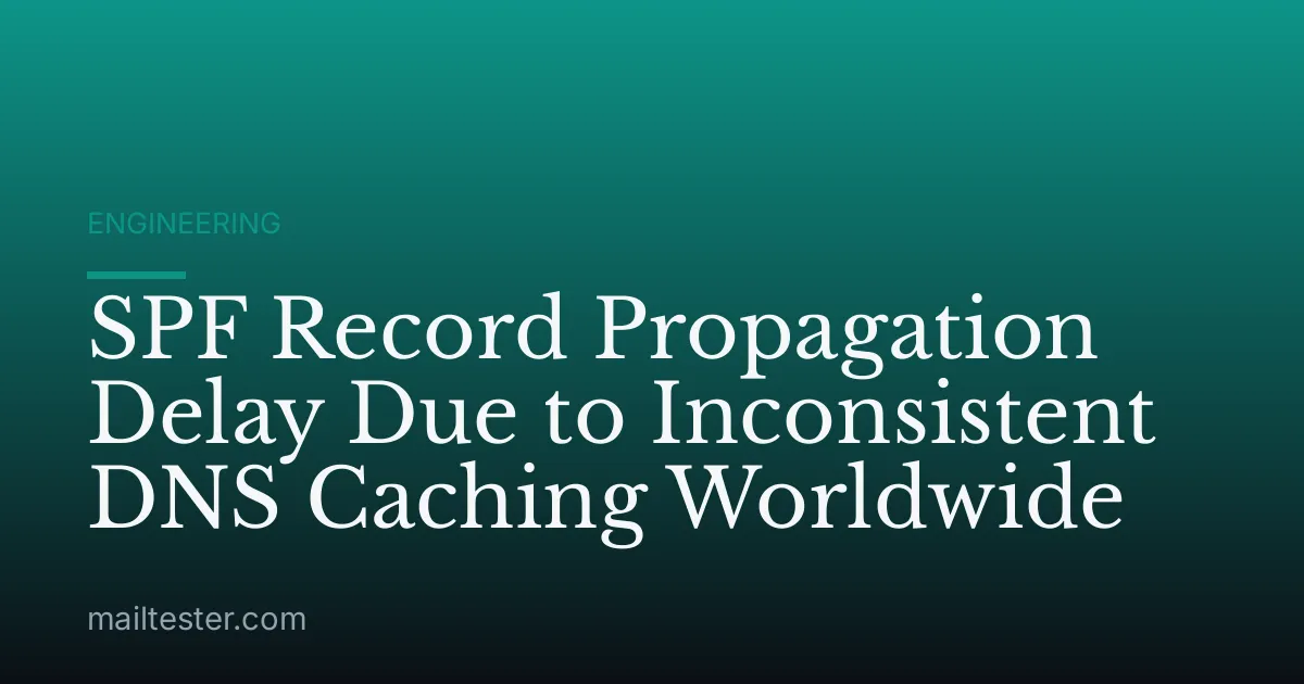SPF Record Propagation Delay Due to Inconsistent DNS Caching Worldwide