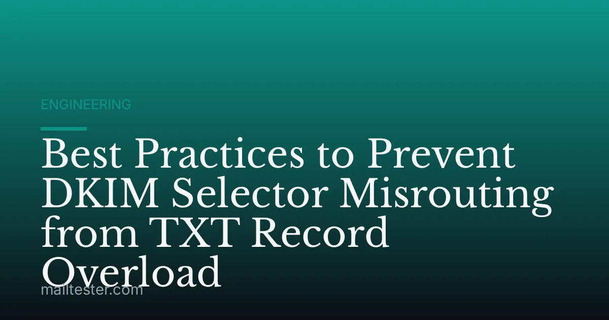 Best Practices to Prevent DKIM Selector Misrouting from TXT Record Overload