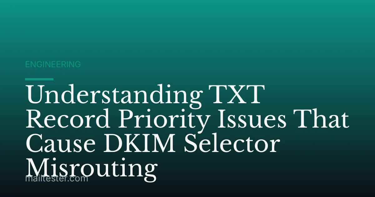 Understanding TXT Record Priority Issues That Cause DKIM Selector Misrouting