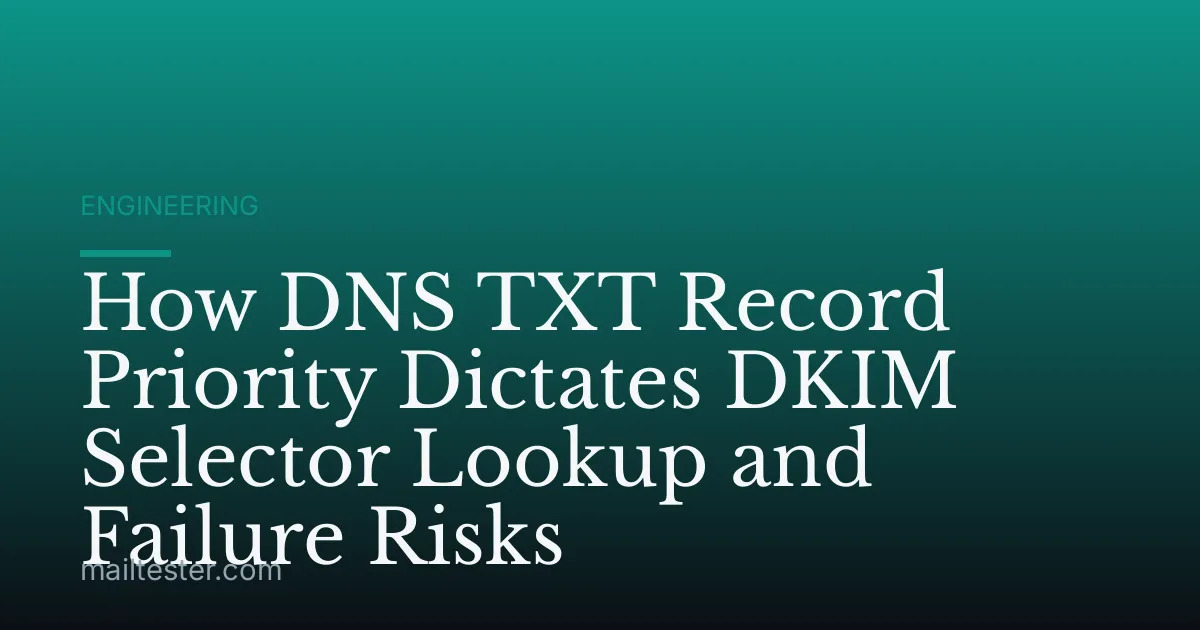 How DNS TXT Record Priority Dictates DKIM Selector Lookup and Failure Risks