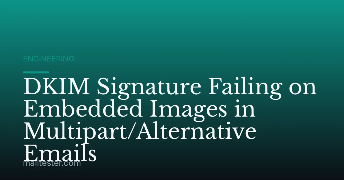 DKIM Signature Failing on Embedded Images in Multipart/Alternative Emails
