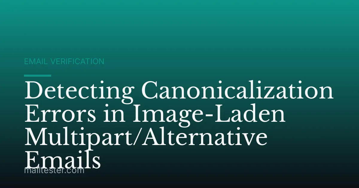 Detecting Canonicalization Errors in Image-Laden Multipart/Alternative Emails