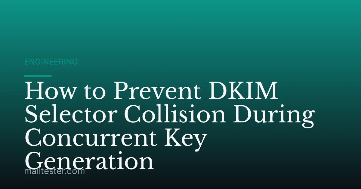 How to Prevent DKIM Selector Collision During Concurrent Key Generation