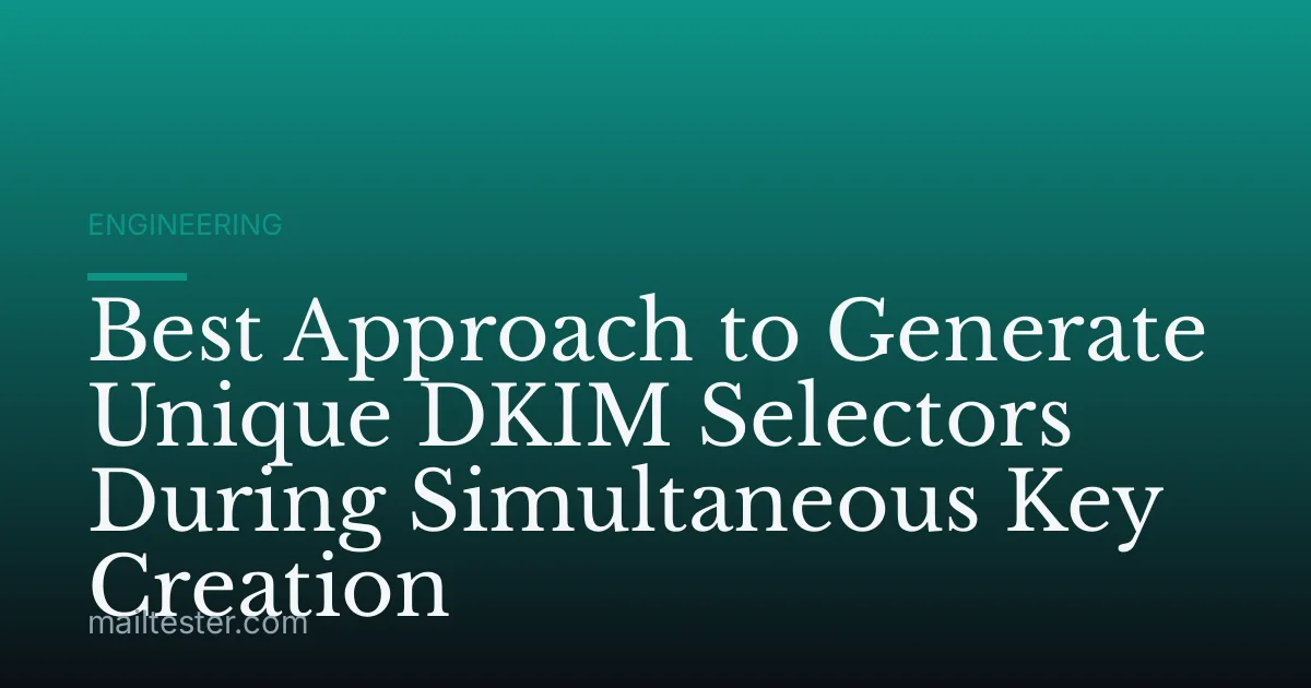 Best Approach to Generate Unique DKIM Selectors During Simultaneous Key Creation