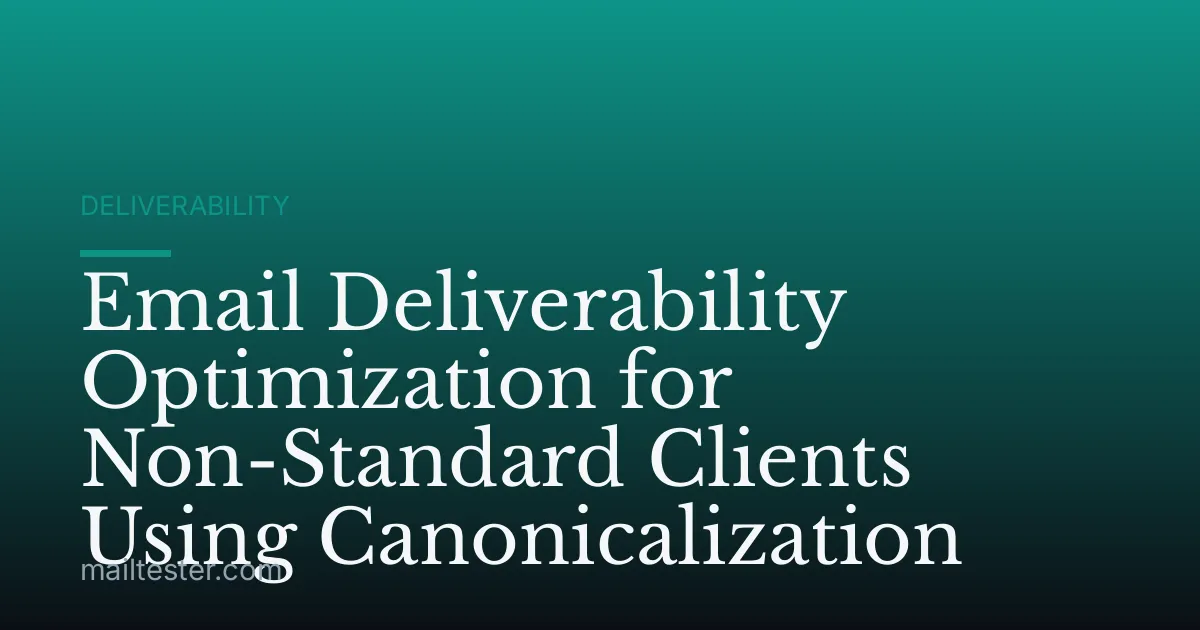 Email Deliverability Optimization for Non-Standard Clients Using Canonicalization
