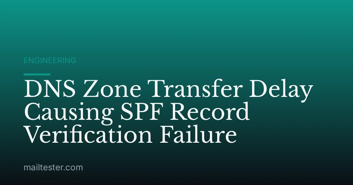 DNS Zone Transfer Delay Causing SPF Record Verification Failure
