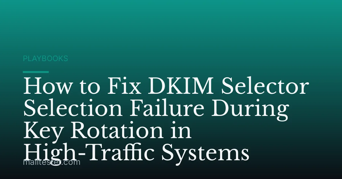 How to Fix DKIM Selector Selection Failure During Key Rotation in High-Traffic Systems