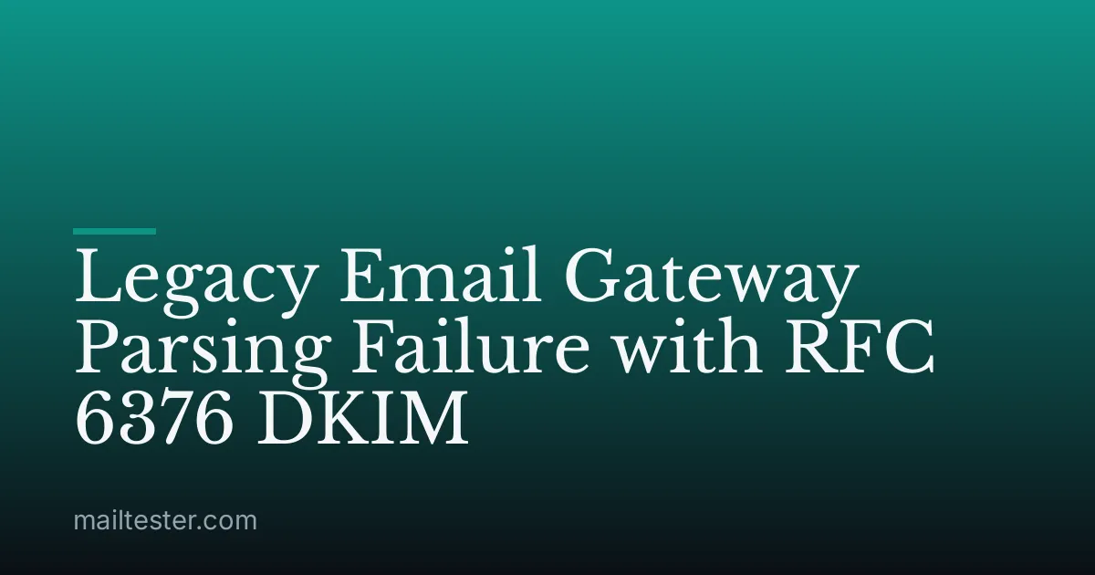 Legacy Email Gateway Parsing Failure with RFC 6376 DKIM