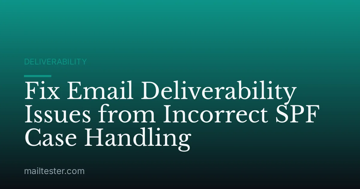 Fix Email Deliverability Issues from Incorrect SPF Case Handling