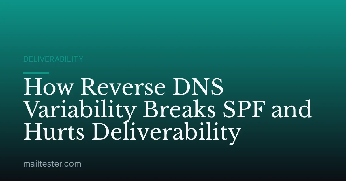 How Reverse DNS Variability Breaks SPF and Hurts Deliverability