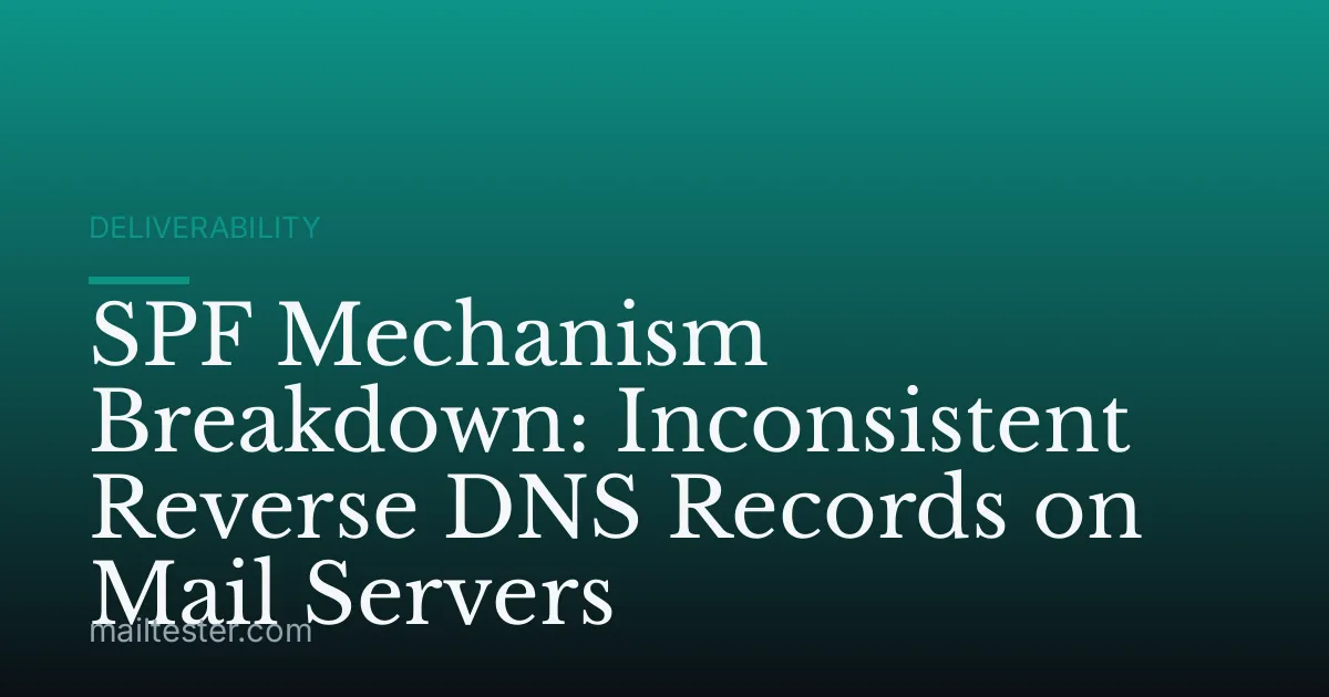 SPF Mechanism Breakdown: Inconsistent Reverse DNS Records on Mail Servers