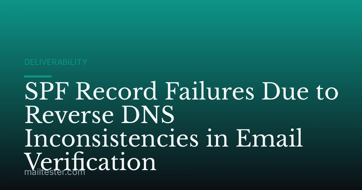 SPF Record Failures Due to Reverse DNS Inconsistencies in Email Verification
