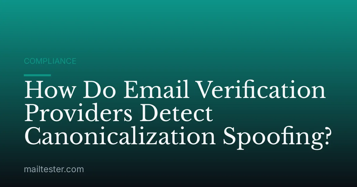 How Do Email Verification Providers Detect Canonicalization Spoofing?