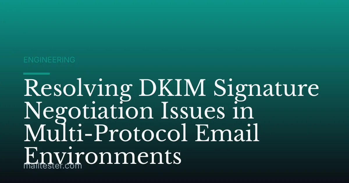 Resolving DKIM Signature Negotiation Issues in Multi-Protocol Email Environments