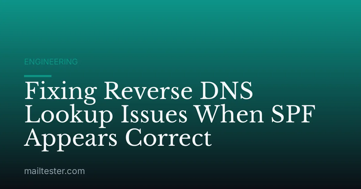 Fixing Reverse DNS Lookup Issues When SPF Appears Correct