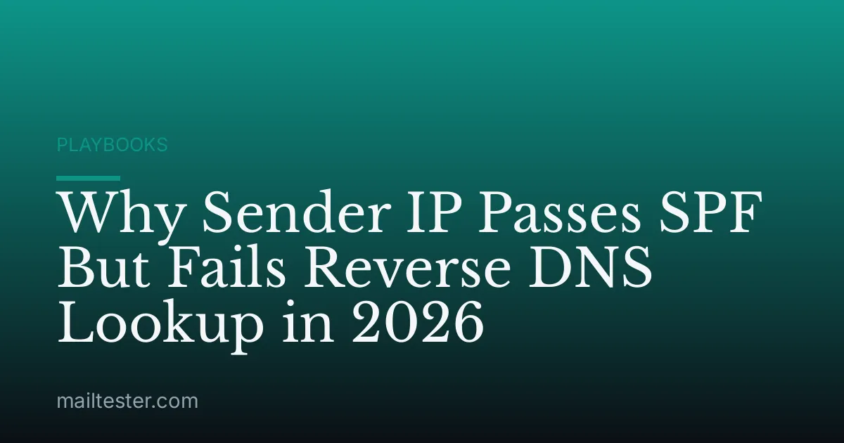 Why Sender IP Passes SPF But Fails Reverse DNS Lookup in 2026