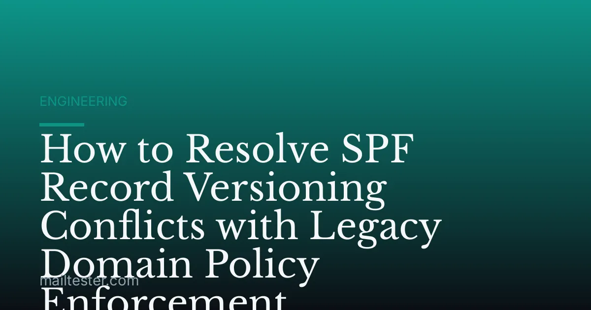 How to Resolve SPF Record Versioning Conflicts with Legacy Domain Policy Enforcement