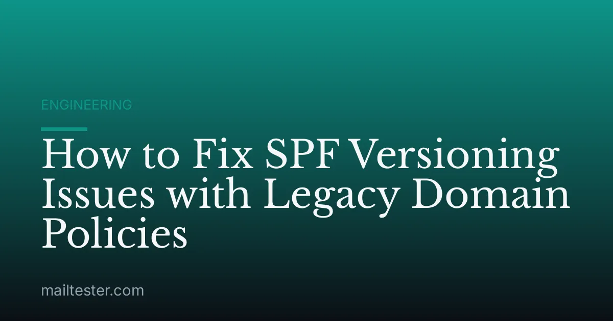 How to Fix SPF Versioning Issues with Legacy Domain Policies