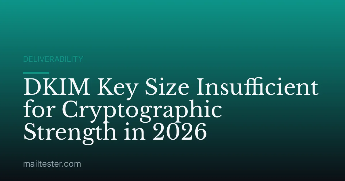 DKIM Key Size Insufficient for Cryptographic Strength in 2026