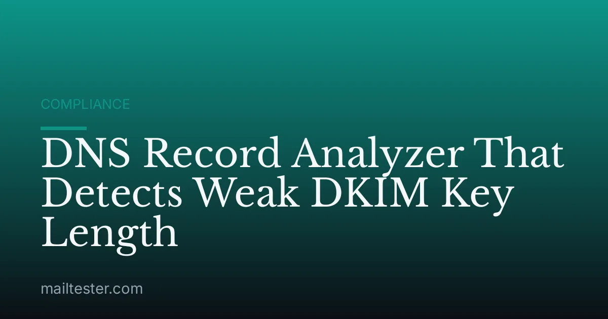 DNS Record Analyzer That Detects Weak DKIM Key Length