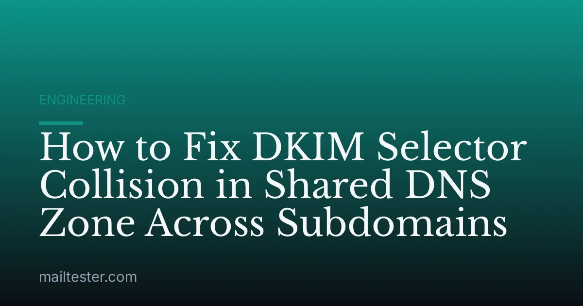 How to Fix DKIM Selector Collision in Shared DNS Zone Across Subdomains