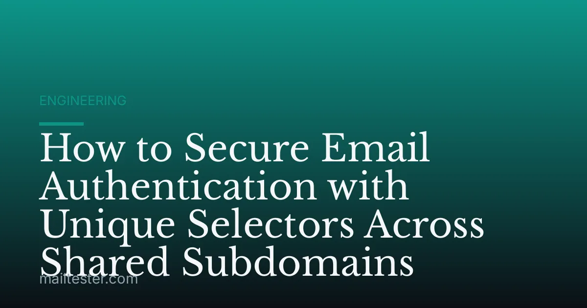 How to Secure Email Authentication with Unique Selectors Across Shared Subdomains