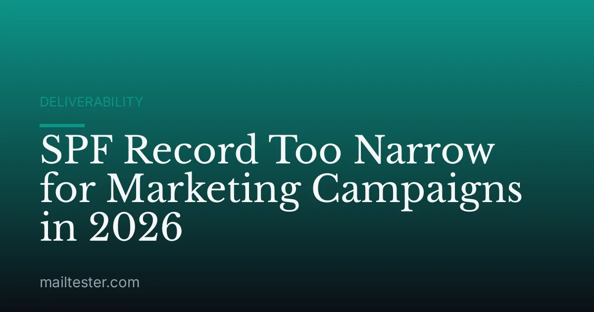 SPF Record Too Narrow for Marketing Campaigns in 2026