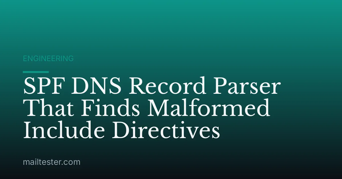 SPF DNS Record Parser That Finds Malformed Include Directives