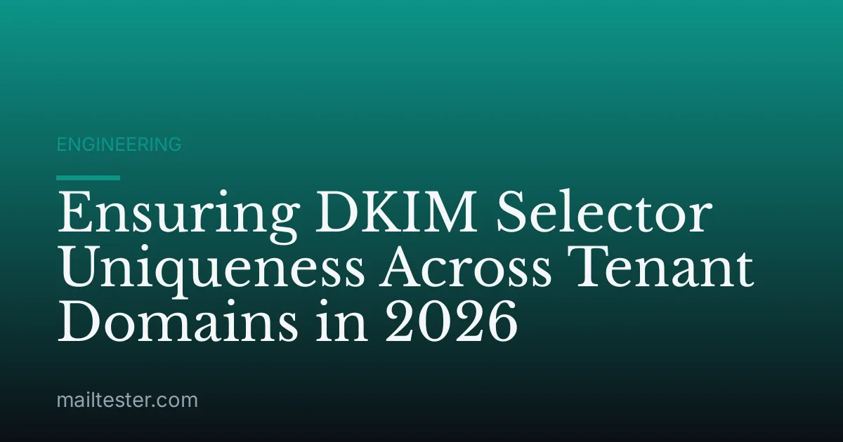 Ensuring DKIM Selector Uniqueness Across Tenant Domains in 2026