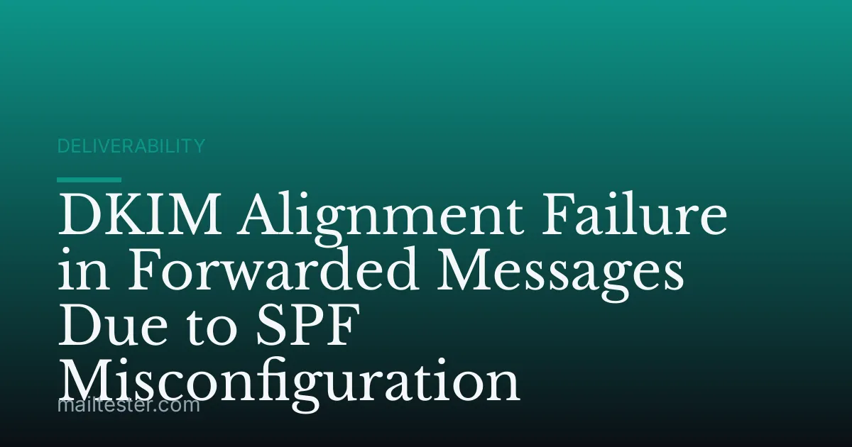 DKIM Alignment Failure in Forwarded Messages Due to SPF Misconfiguration