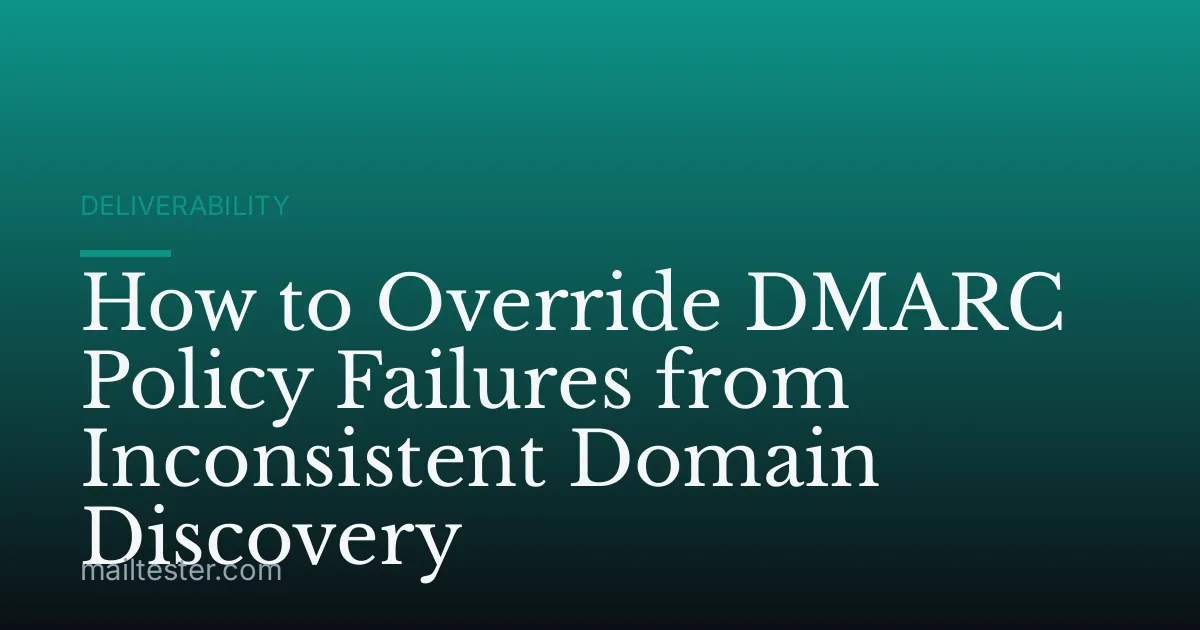How to Override DMARC Policy Failures from Inconsistent Domain Discovery