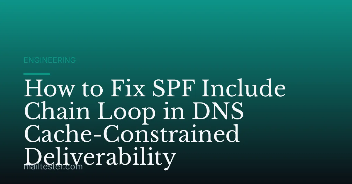 How to Fix SPF Include Chain Loop in DNS Cache-Constrained Deliverability
