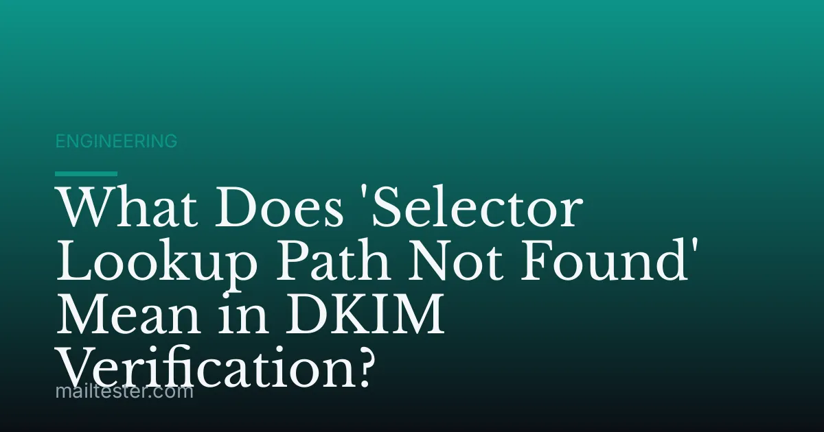 What Does 'Selector Lookup Path Not Found' Mean in DKIM Verification?