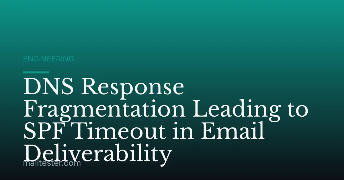 DNS Response Fragmentation Leading to SPF Timeout in Email Deliverability