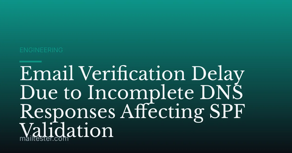 Email Verification Delay Due to Incomplete DNS Responses Affecting SPF Validation