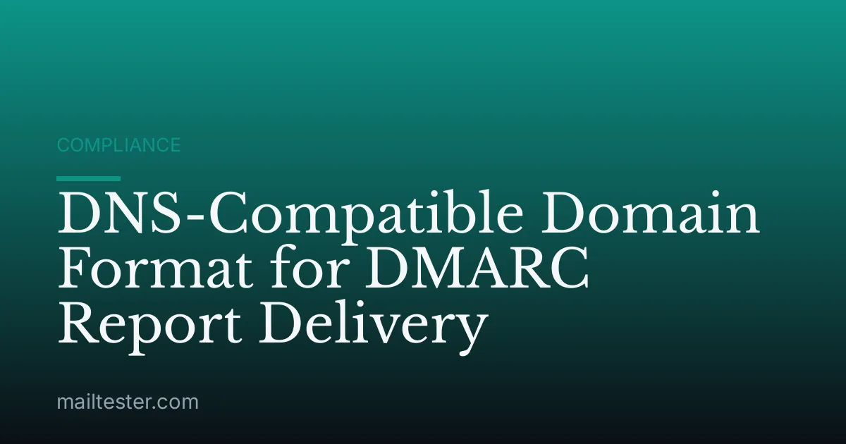 DNS-Compatible Domain Format for DMARC Report Delivery