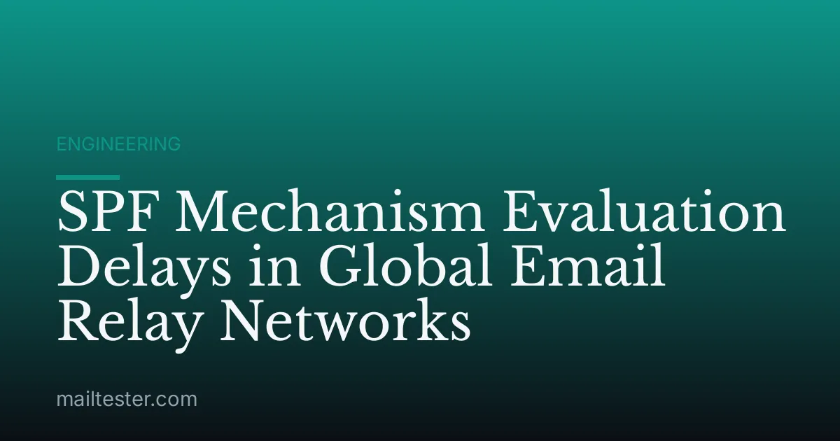 SPF Mechanism Evaluation Delays in Global Email Relay Networks