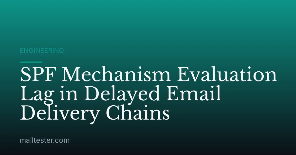 SPF Mechanism Evaluation Lag in Delayed Email Delivery Chains