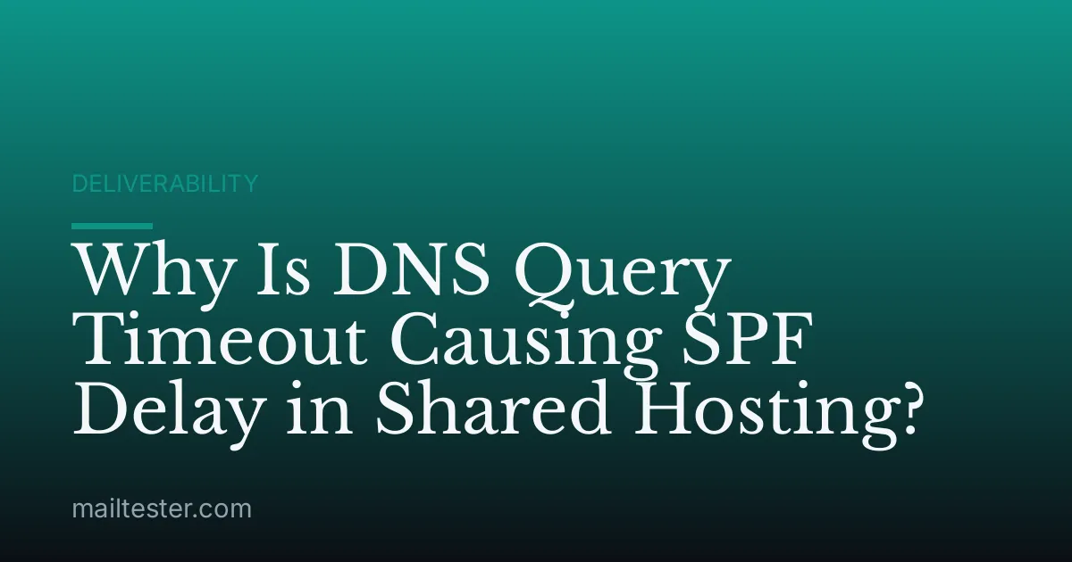 Why Is DNS Query Timeout Causing SPF Delay in Shared Hosting?