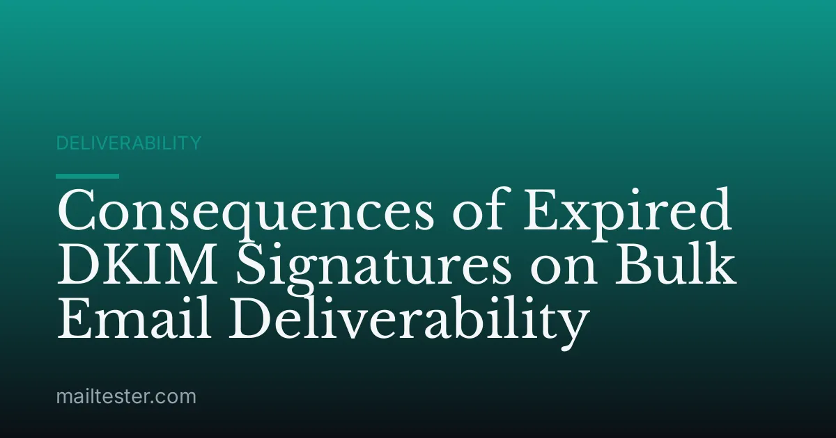 Consequences of Expired DKIM Signatures on Bulk Email Deliverability