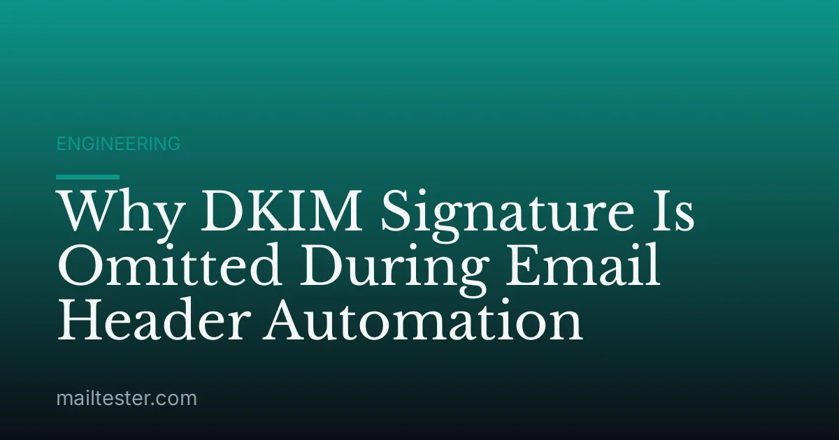 Why DKIM Signature Is Omitted During Email Header Automation