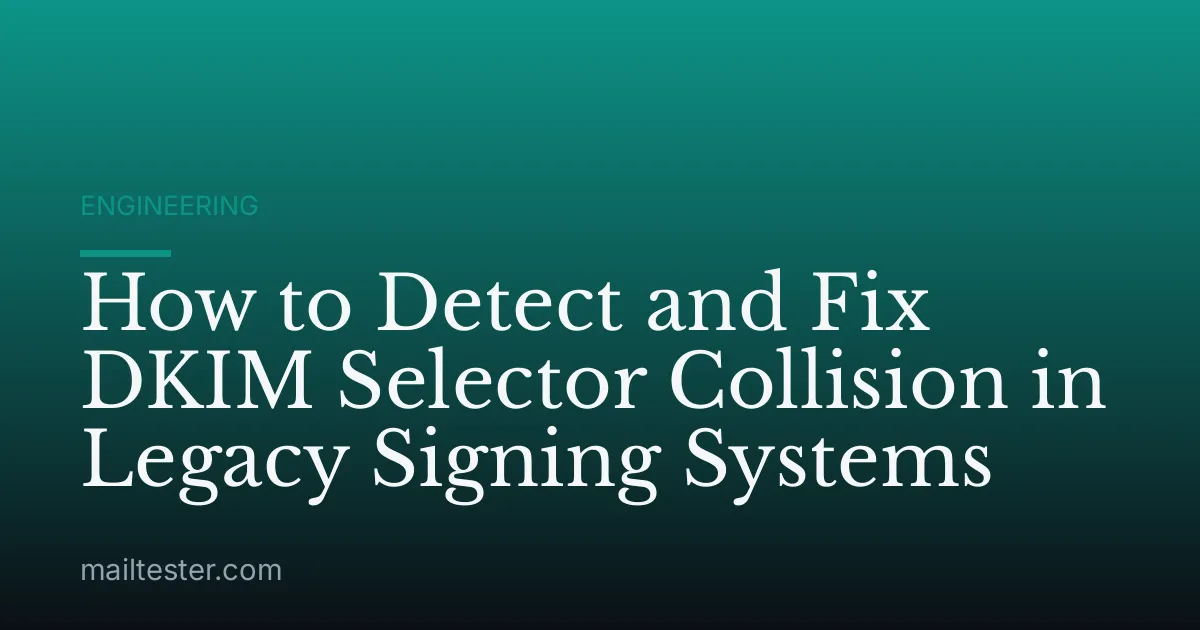 How to Detect and Fix DKIM Selector Collision in Legacy Signing Systems